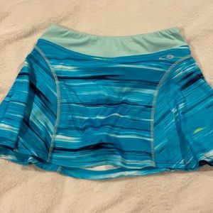 Light blue and teal workout skort